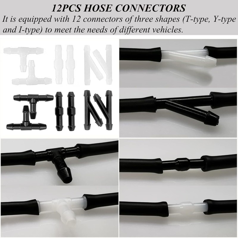 Windshield Washer Hose Kit, 4 Meter Washer Fluid Hose & 12 Pcs Hose Connectors.. gallery