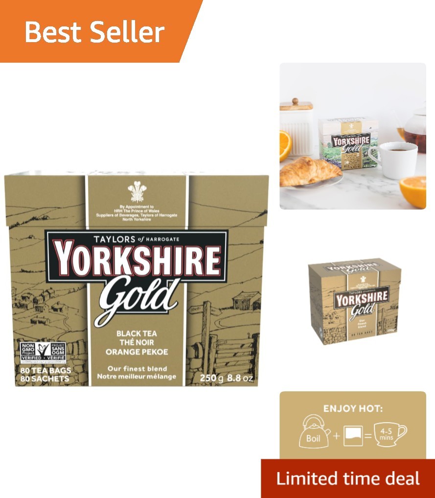 Classic British Breakfast Blend - Yorkshire Gold Pillow Tea Bags, 80 Count gallery