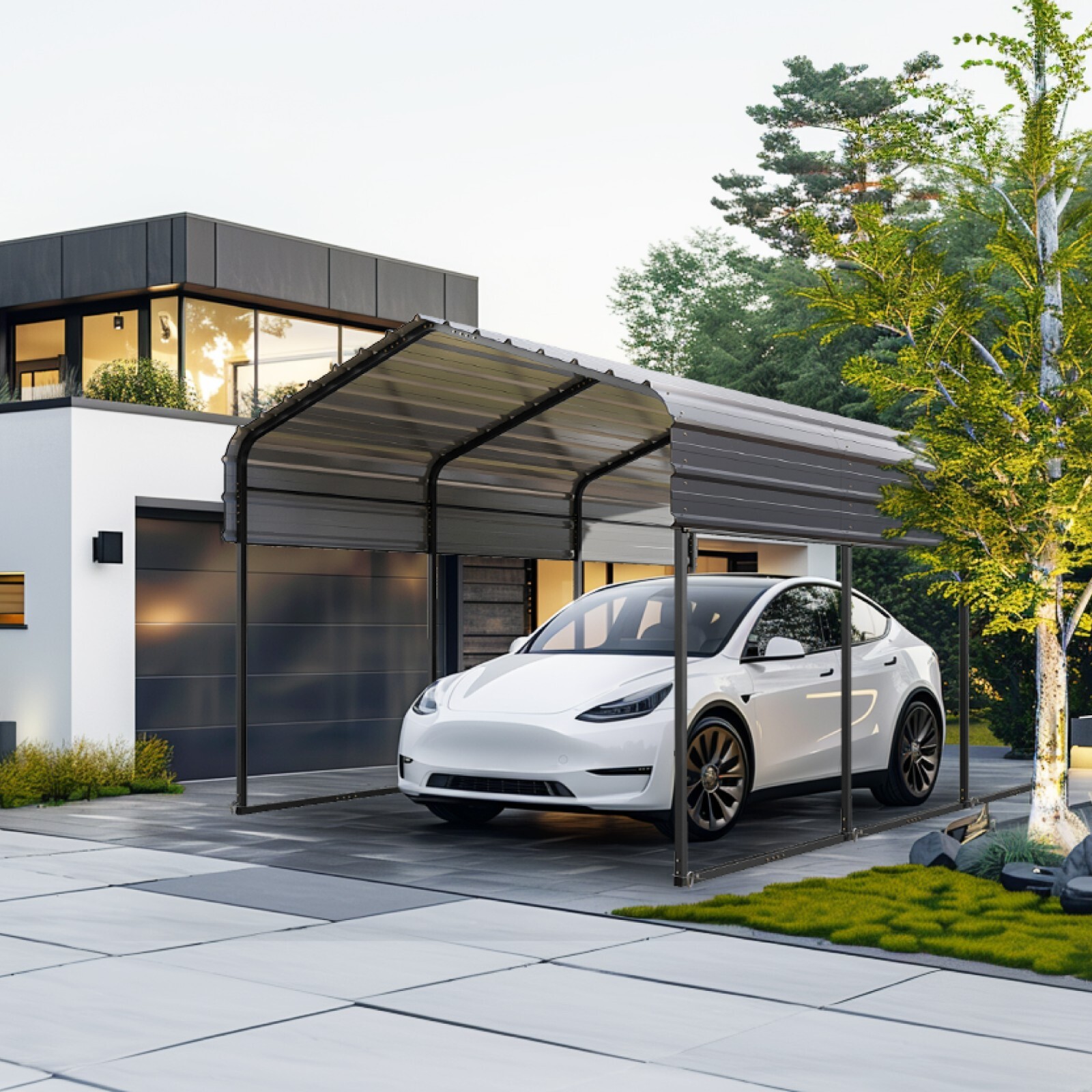 Metal Carport with Enhanced Frame Heavy Duty Carport Outdoor Shelter for Car gallery