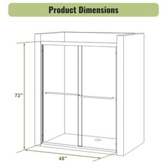 ELEGANT Double Handle Semi-Frameless Sliding Shower Door 1/4 in. Tempered Glass