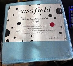 Casafield Collapsible Storage Cubes. Baby Blue. Set of 6.