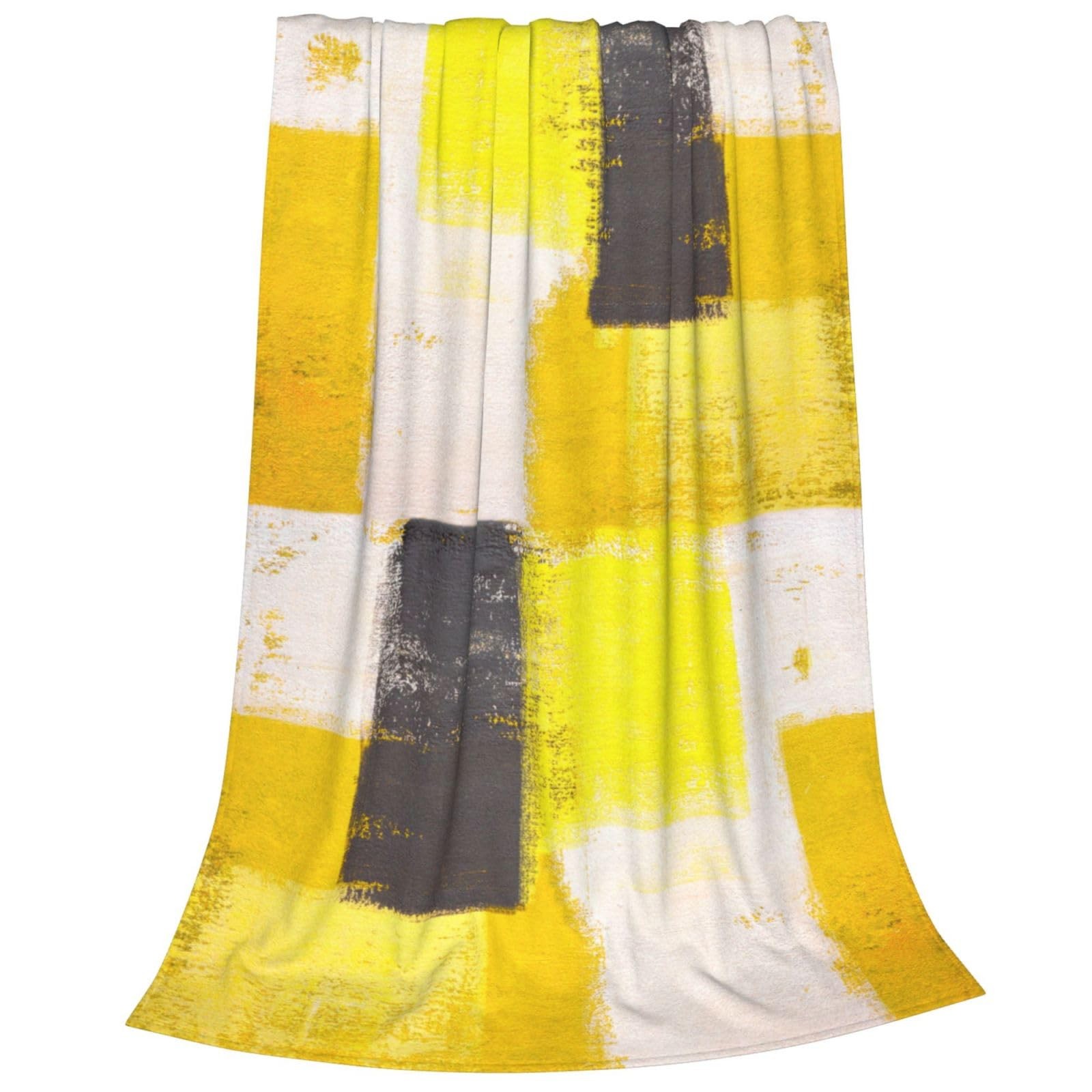 Yellow Grey Ombre Throw Blanket, Soft AntiPilling Modern Flannel Blanket, All... gallery