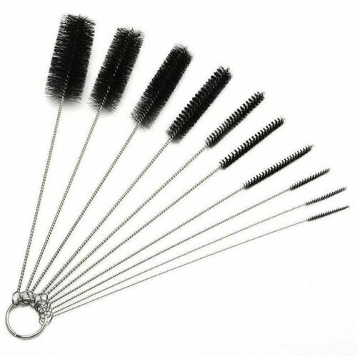 US Nylon Straw Brush Cleaner Bottle Tube Pipe Small Long Cleaning 10Pcs Set gallery