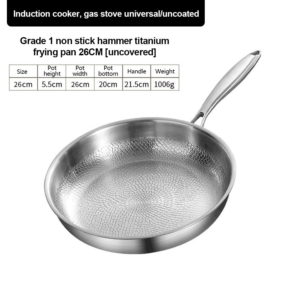 Hammered Titanium Pan, Stainless Steel Layer, Natural Oil Film Non Stick gallery