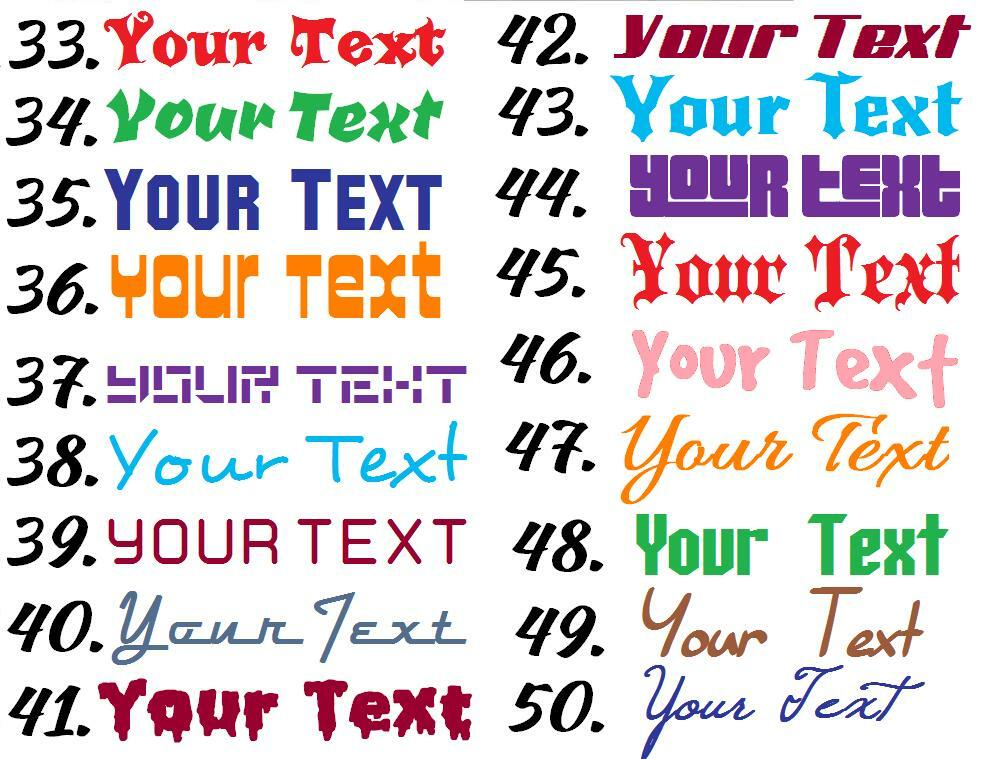 Custom Text Vinyl Lettering Sticker Decal Personalized Name Window Wall Car Door gallery