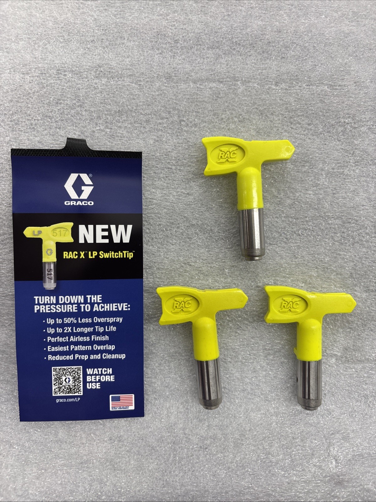3 Graco RAC X LP Low Pressure Airless Paint Sprayer Tip 517 OEM LP517 gallery
