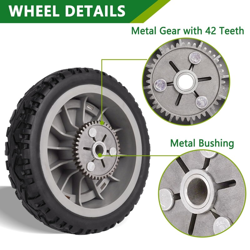 2Pack Lawn mower Rear Wheels Gear Assembly Replacement for Toro 107-3709 8 in... gallery