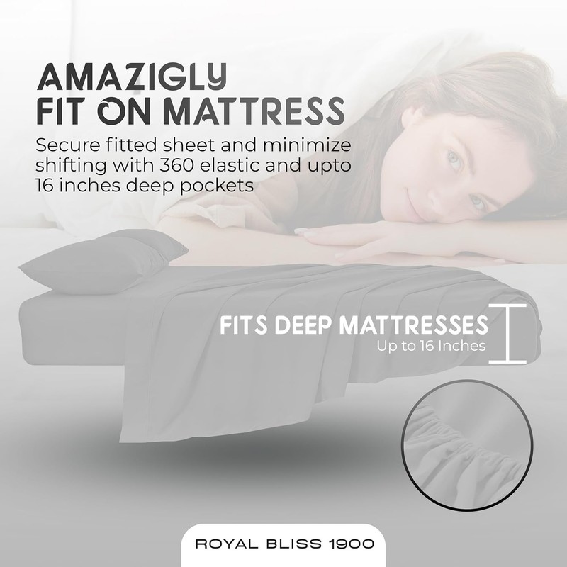 King Size Split Top Flex Head Sheet Set Egyptian Quality Deep Pocket Bed Sheets gallery
