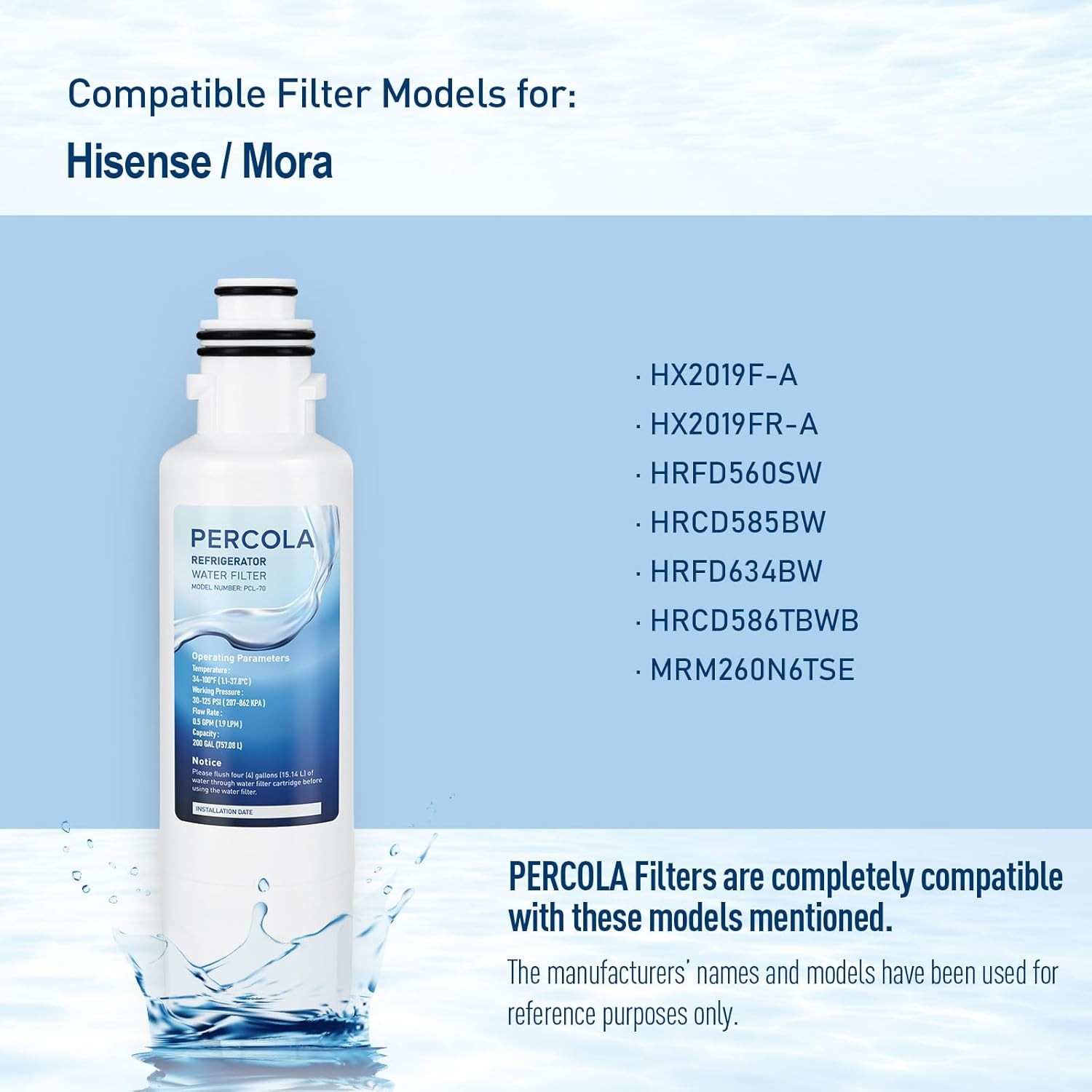 HX2019FR-A Water Filter Replacement,Compatible with Hisense HX2019FR-A (2 Pack) gallery