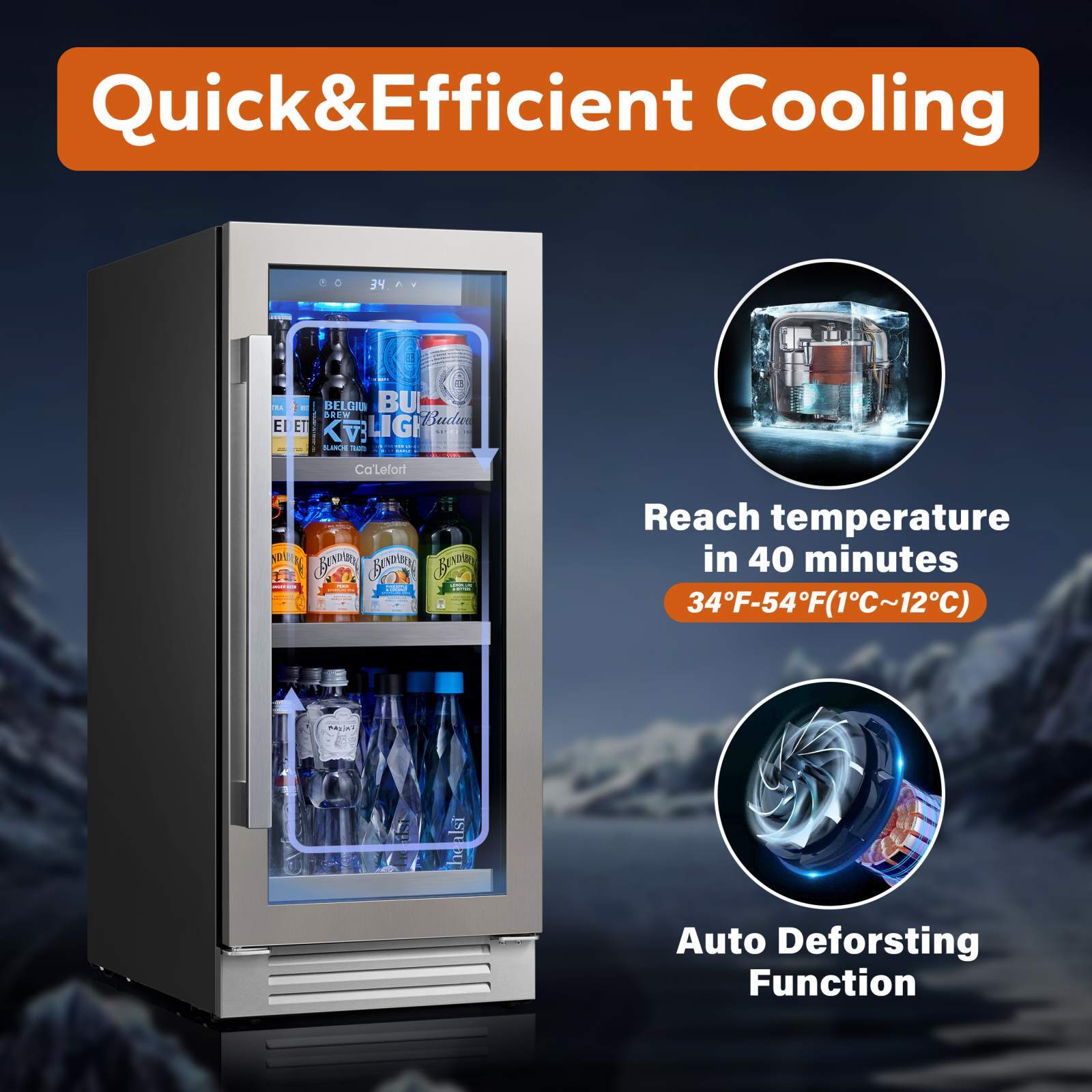 Ca'Lefort 15" Small Beverage Refrigerator Cooler Soda Beer Drink Home/Bar gallery