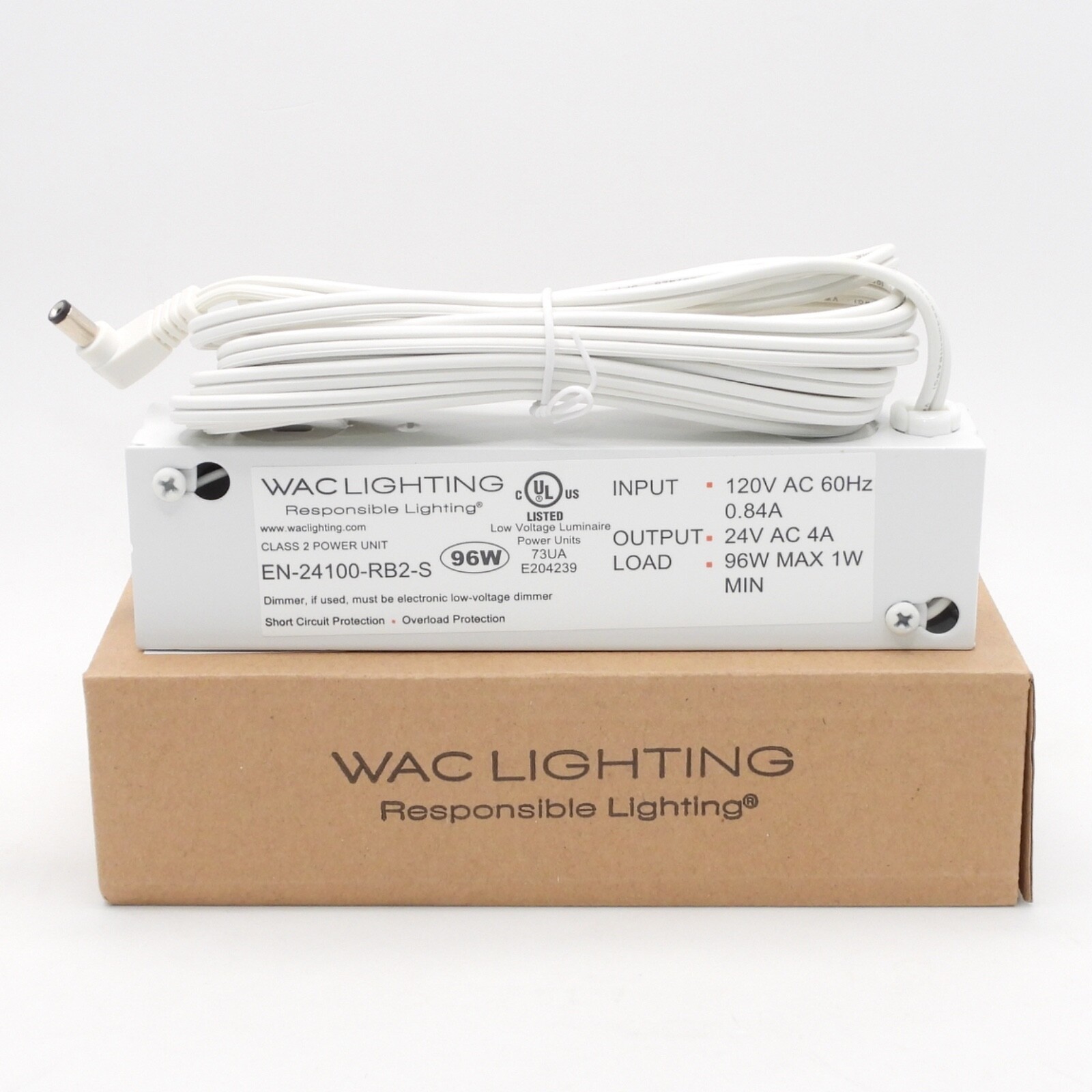 WAC Lighting 120V Input 24V Output 100W Remote Transformer (EN-24100-RB2-S) gallery
