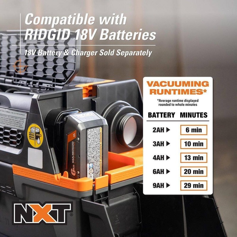 3 Gallon 18-Volt Cordless Handheld NXT Wet/Dry Shop Vacuum (Tool Only) with Filt gallery