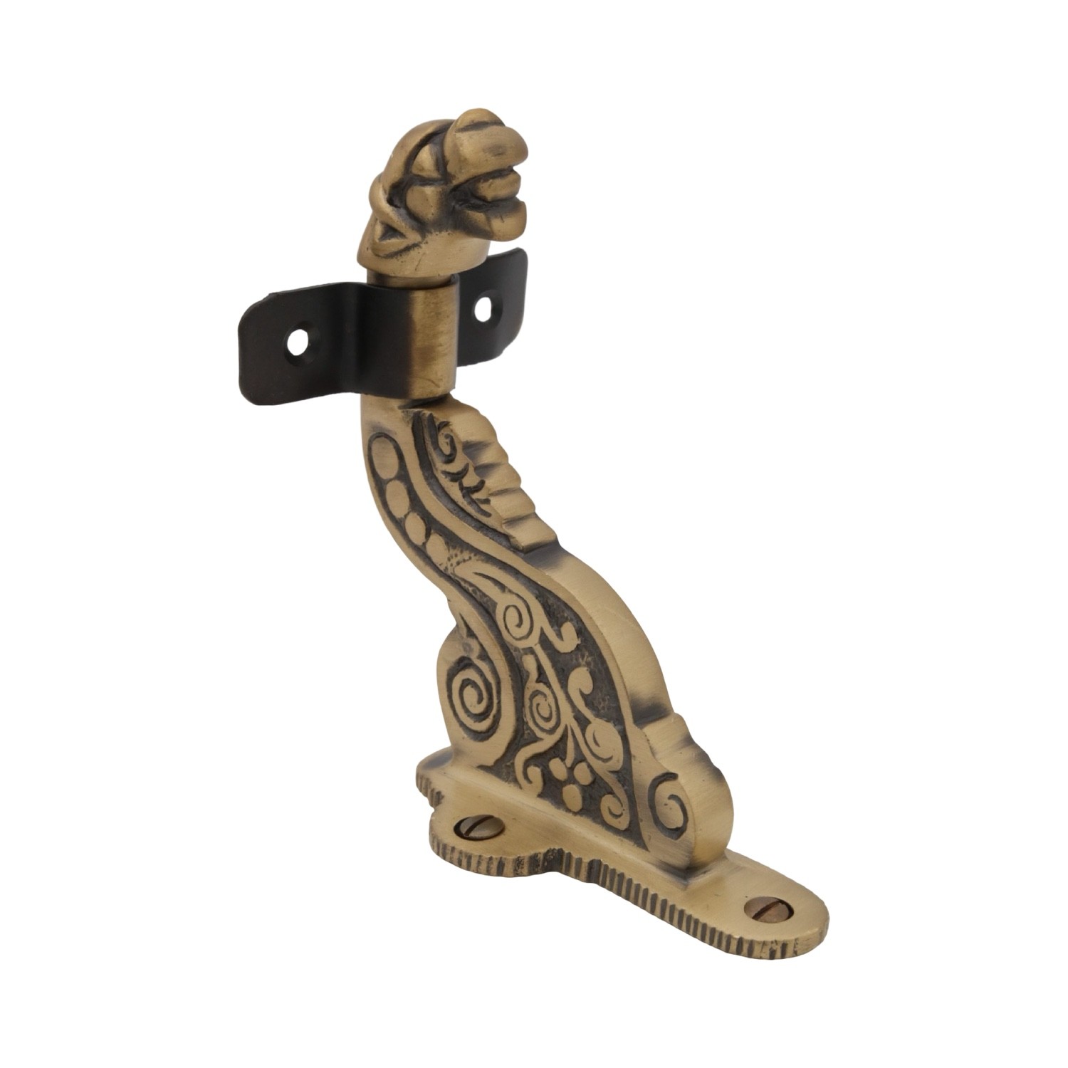 Gargoyle Handrail Bracket in Hand Highlighted Bronze gallery