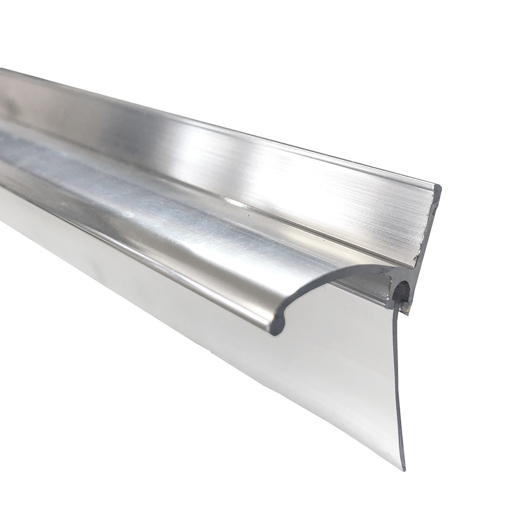 Chrome Framed Shower Door Replacement Bottom Deflector w/ Vinyl Sweep - 30" Long