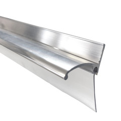 Chrome Framed Shower Door Replacement Bottom Deflector w/ Vinyl Sweep – 30″ Long