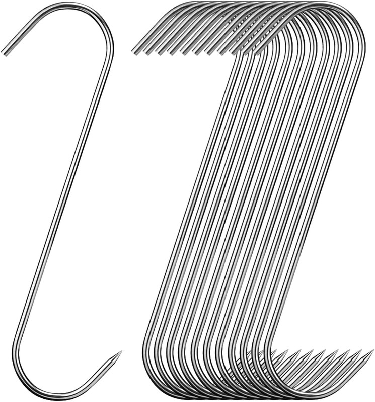 12 Pcs Meat Hooks, 8 Inch Butcher Hooks Stainless Steel (4MM Diameter), S Shape gallery