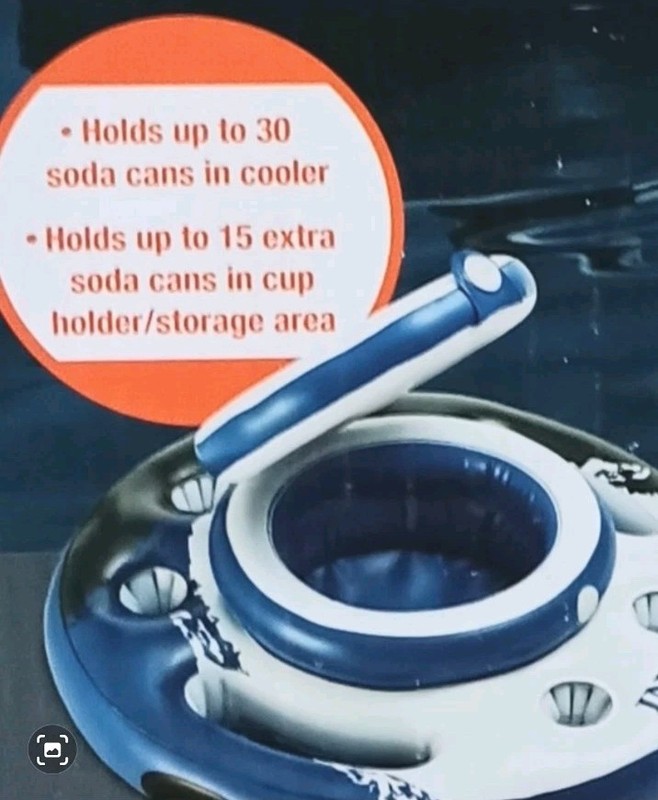 NIB Intex MegaChill Inflatable Floating 35in Beverage Cooler Holds 40+ Cans gallery