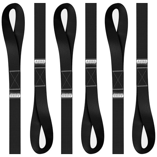Soft Loop Tie Down Straps - 1,500 Load Capacity & 4,500 Lbs 12 Inch Black gallery
