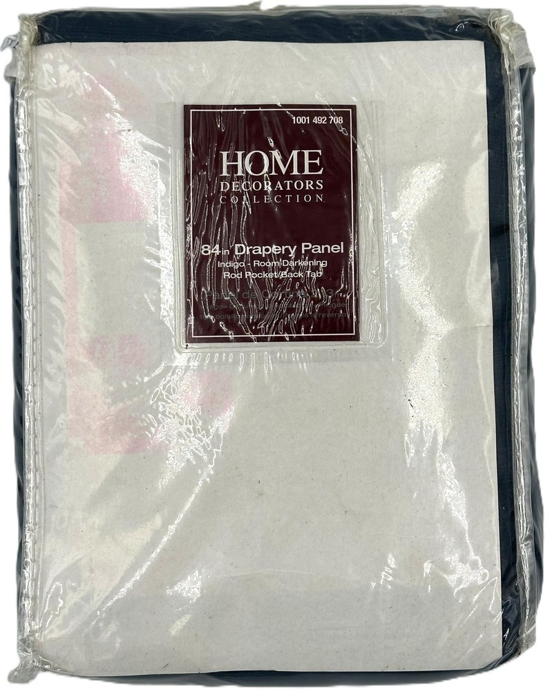 Home Decorators Indigo Solid Back Tab Room Darkening Curtain - 54in W x 84in L