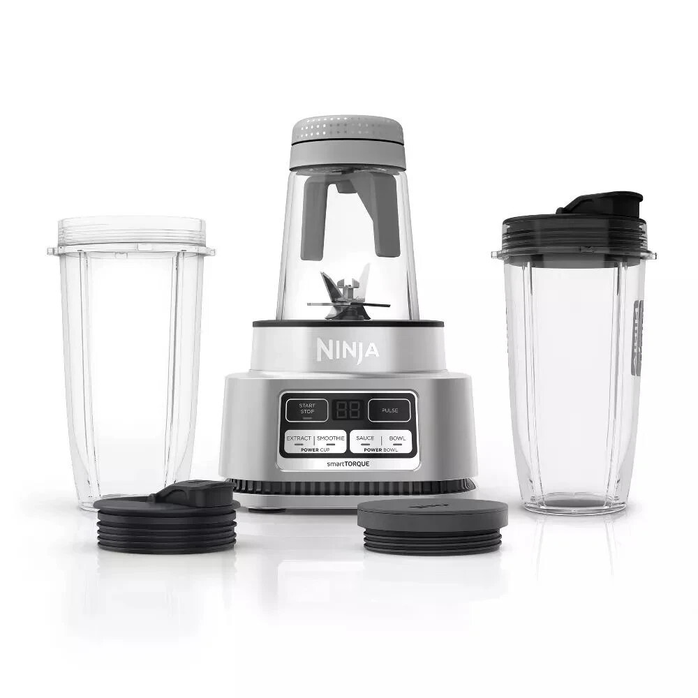 Ninja SS101 120V Duo Bowl Maker and Countertop Blander - Silver gallery
