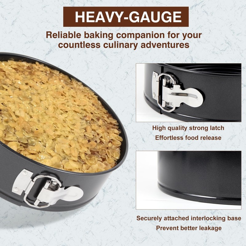 Premium Springform Pan Set - 4, 7, 9, 10 Inches Round Cake Pan set with Removabl gallery