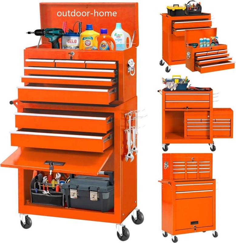Rolling Tool Chest 8-Drawer Mobile Workbench Garage Tool Boxs Storage Cabinet gallery