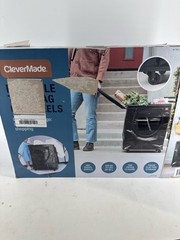 CleverMade Foldable Rolling Tote Bag on Wheels 90L Heavy Duty Laundry Hauler