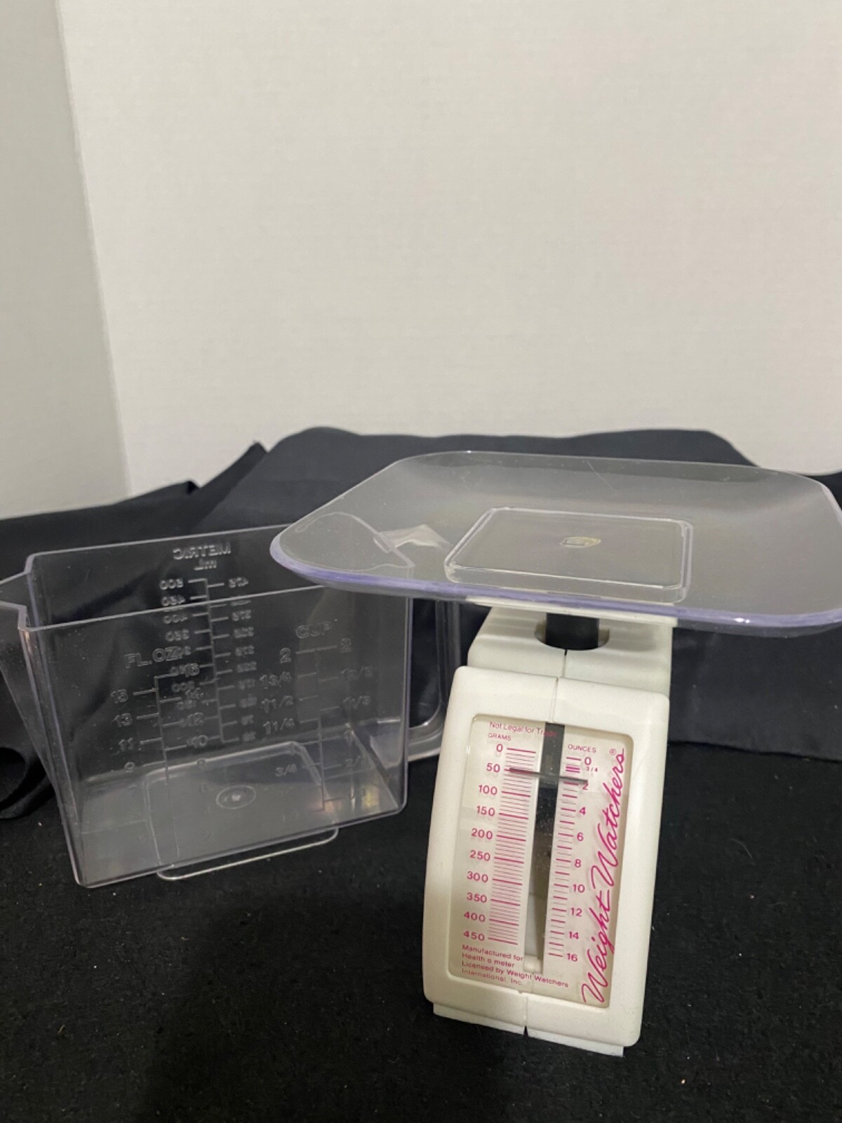 Vintage Weight Watcher Set Mechanical Food Measuring Diet Scale w Plate & Cup gallery