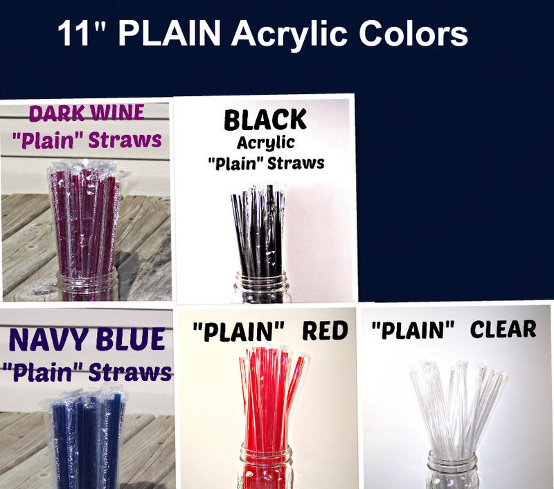 PLAIN ACRYLIC STRAWS, Solid Colors, Individually Wrapped, Reusable gallery
