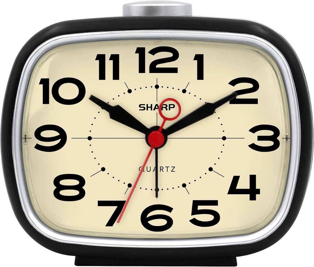 Battery Powered Alarm Clock, Retro Battery Operated Alarm Clock for Bedrooms, Of