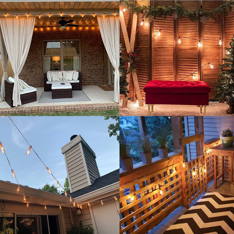 GOOTHY 10Ft Outdoor String Lights with 11 Clear Edison 10 Ft, 10FT-Brown gallery