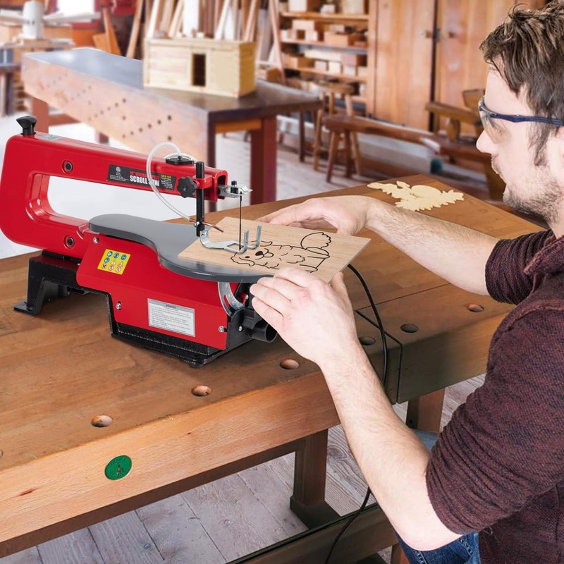 16-Inch Variable Speed Scroll Saw Extra-Large Adjustable Table for Woodworking gallery