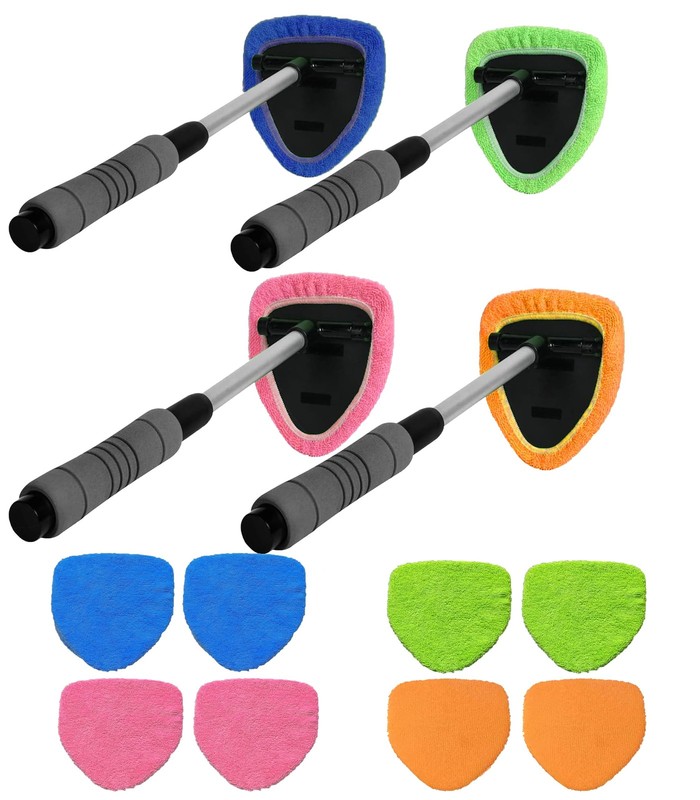 Windshield Cleaner Tool With Reusable Microfiber Pads - Car Window Glass Wipe... gallery
