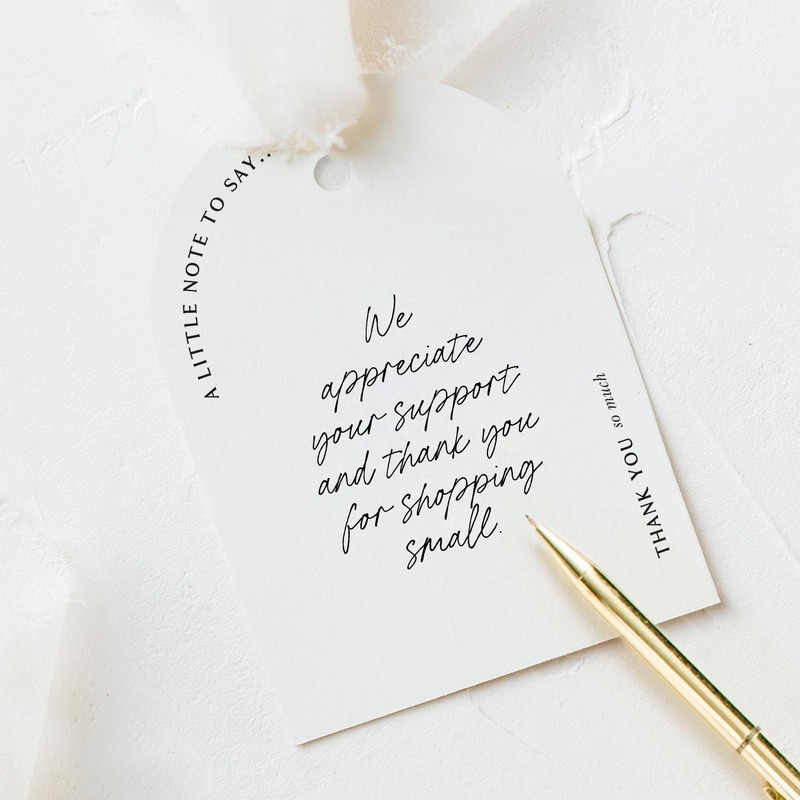 Thank You Gift Tags 2x3 Rectangular Pre-Punched Hole Wedding Party 50 Pack gallery