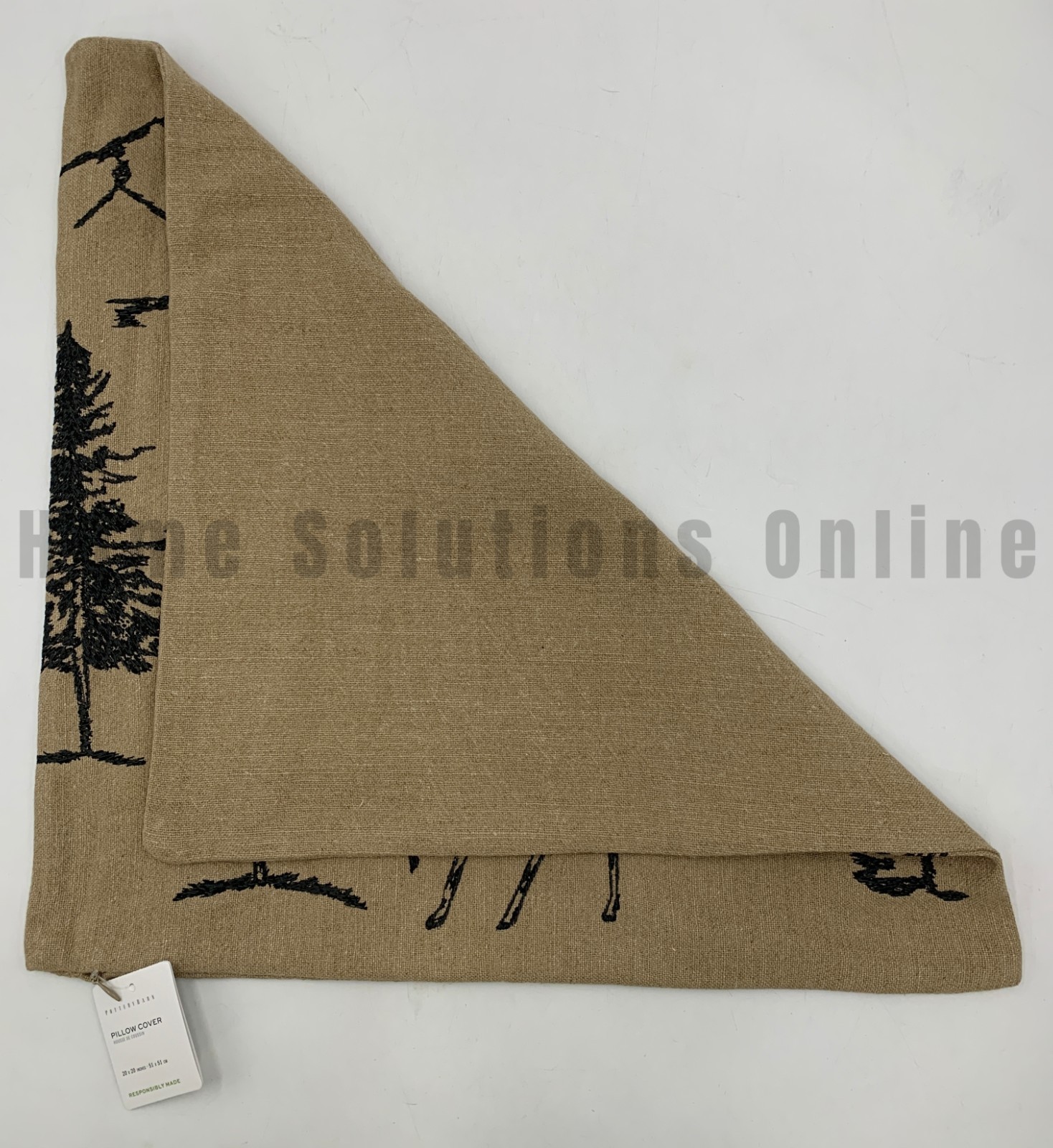 Pottery Barn Conell Stag Deer Rustic Forest Embroidered Pillow Cover 20" #J5501 gallery