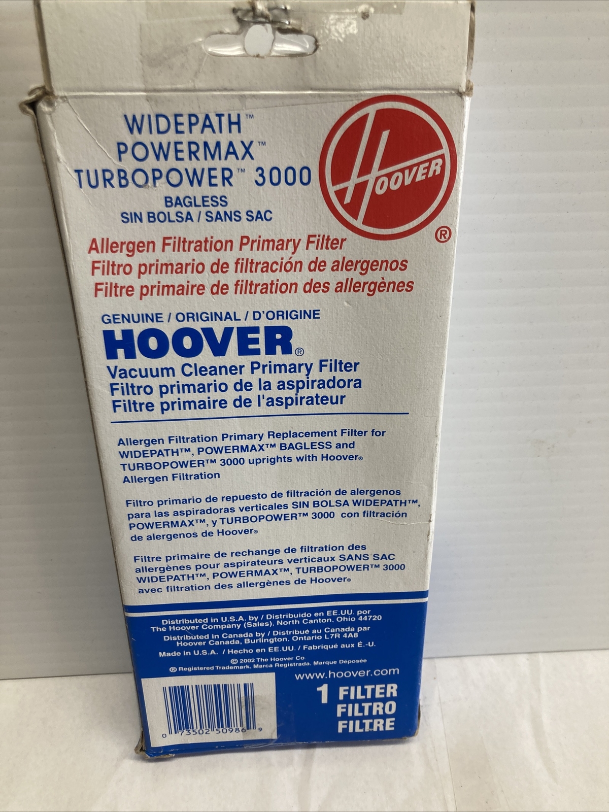 Hoover Allergen Filter For Widepath Powermax Turbo Power 3000 Vacuum 40110008 gallery