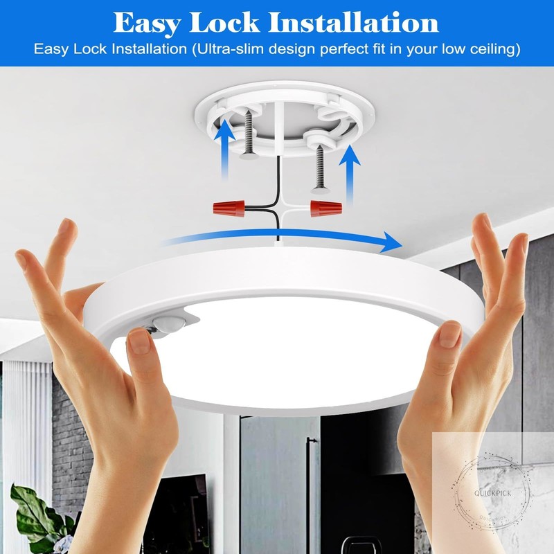 Motion Sensor Ceiling Light Wired, LED Flush Mount Ceiling Light Fixture 18W/ gallery