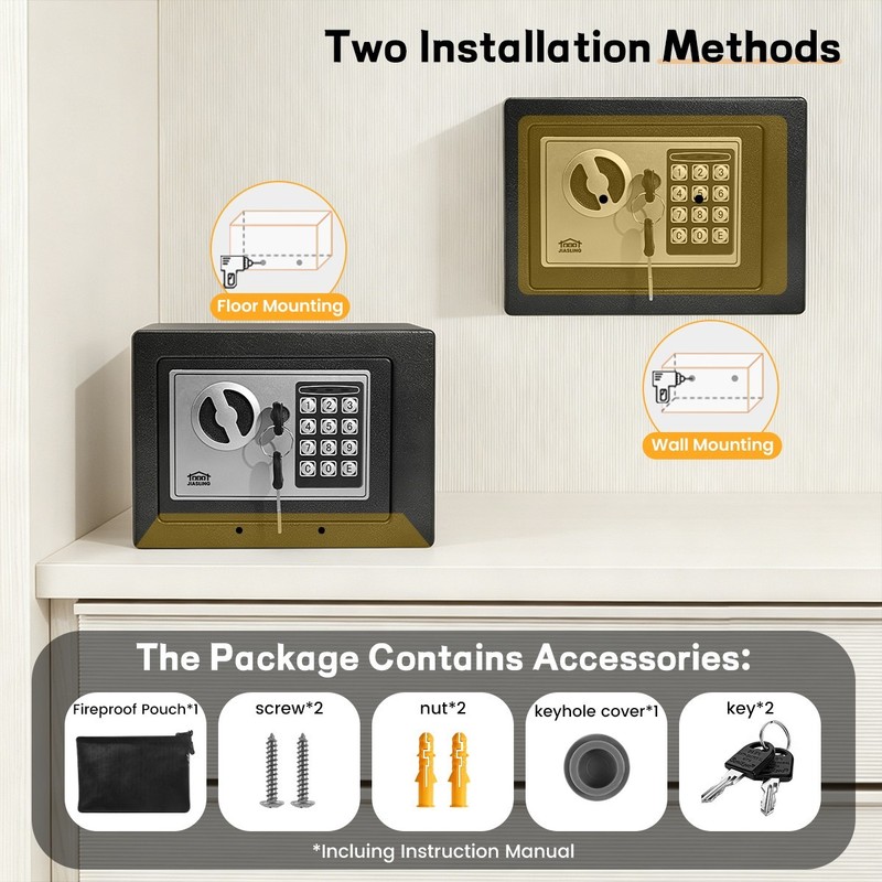 Small Fireproof Security Safe Digital Keypad Lock Gun Cash Jewelry Document Box gallery