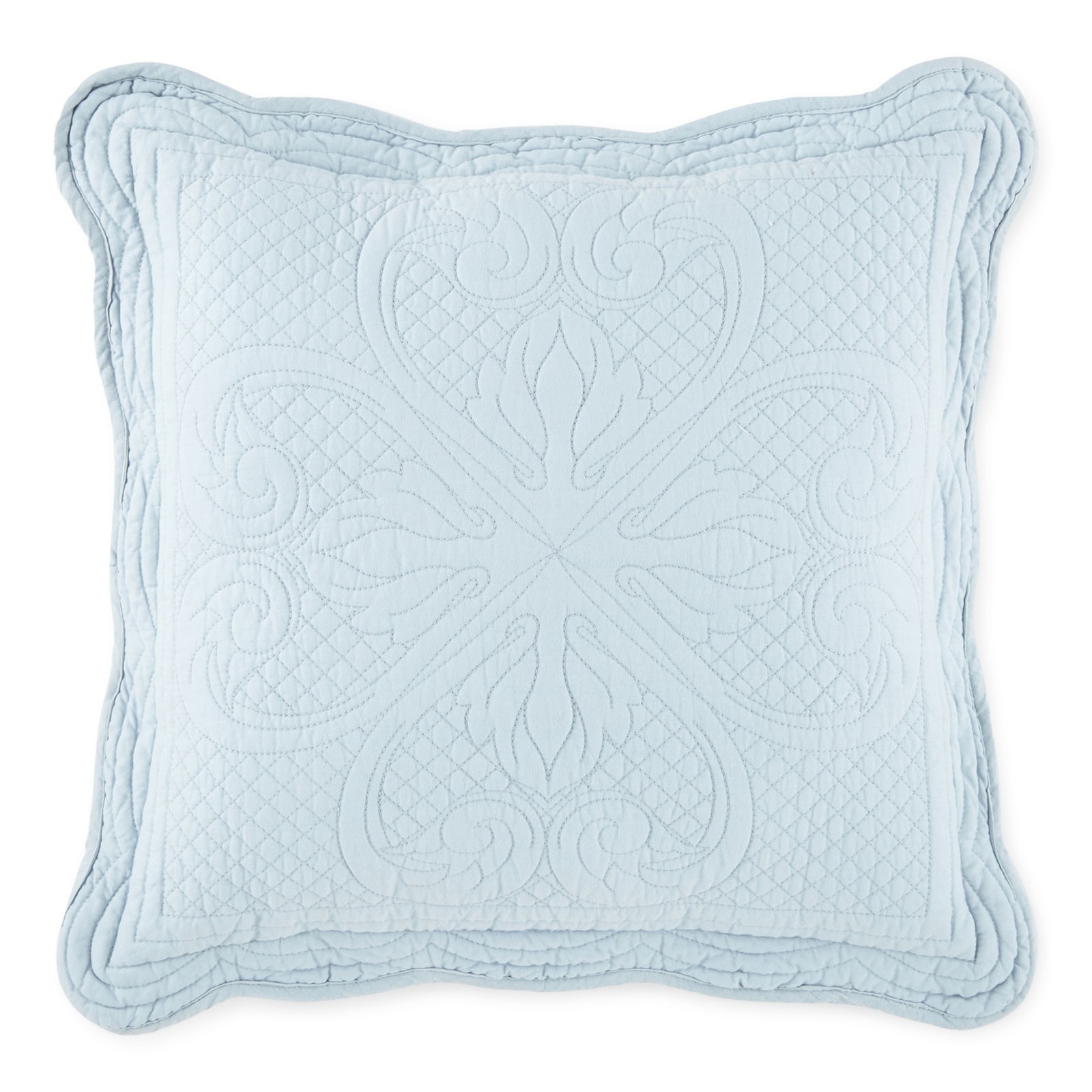 Hudson & Main Reversible Audrey Square Throw Pillow Aqua Blue 16" gallery