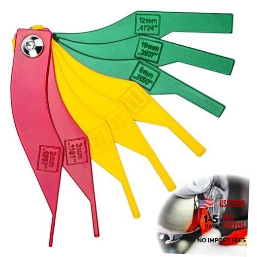 8 PCS Brake Lining Thickness Gauges, Brake Pad Measuring Tool, Color Coded 1 gallery