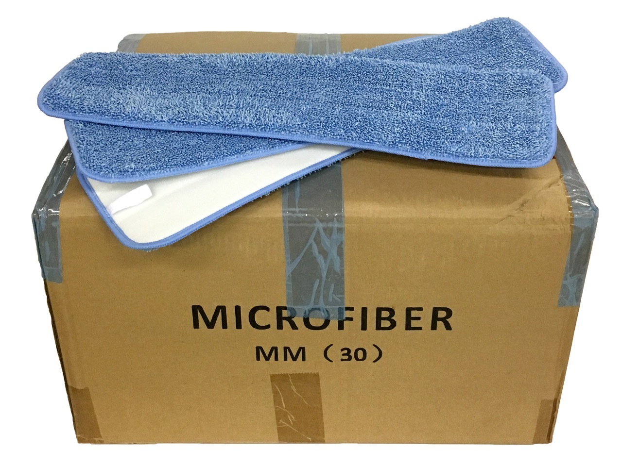 100 Case 18" Looped Microfiber Mop Pads Wet Dry Refill 400GSM (Blue/Blue) gallery