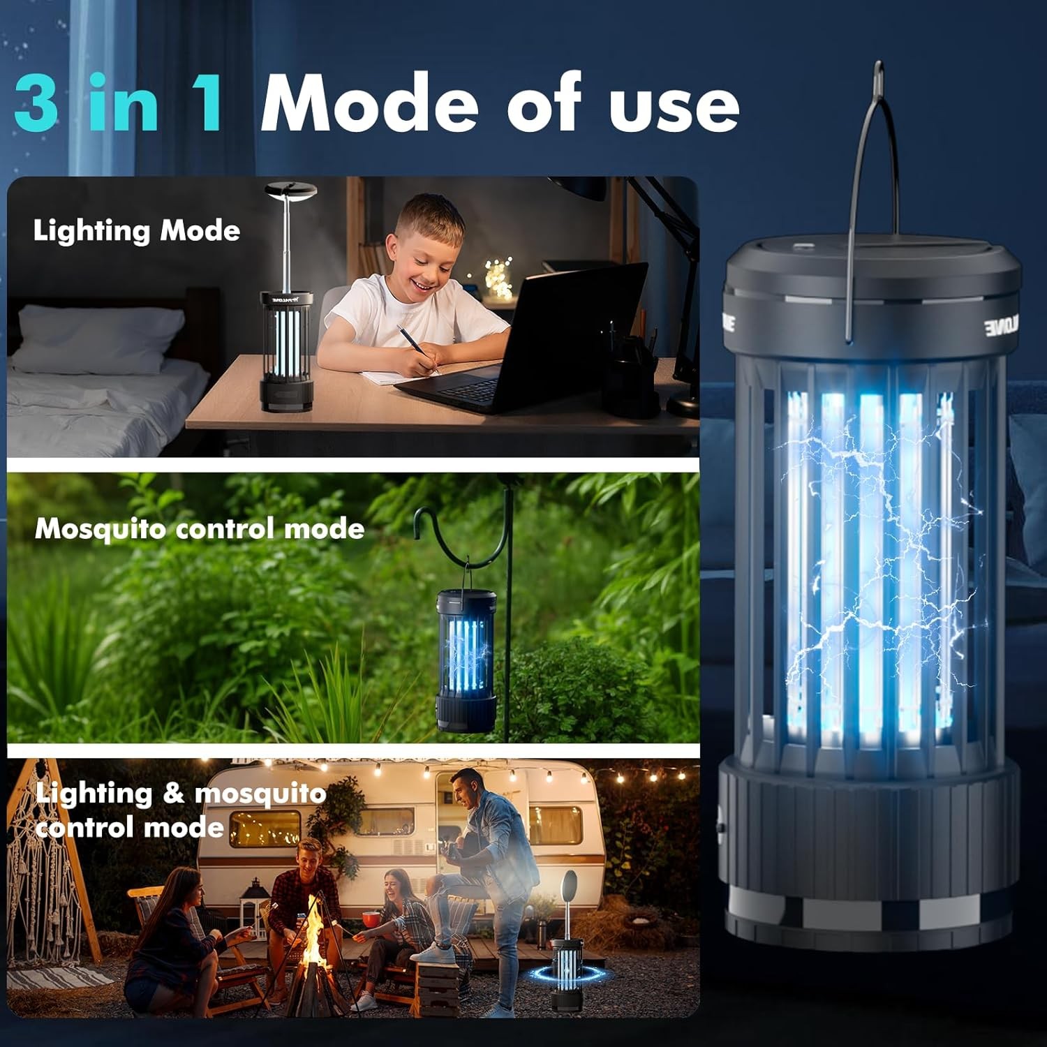 Ultra-Bright Bug Zapper Light – Portable 4500V Mosquito Trap for Garden, Porch gallery