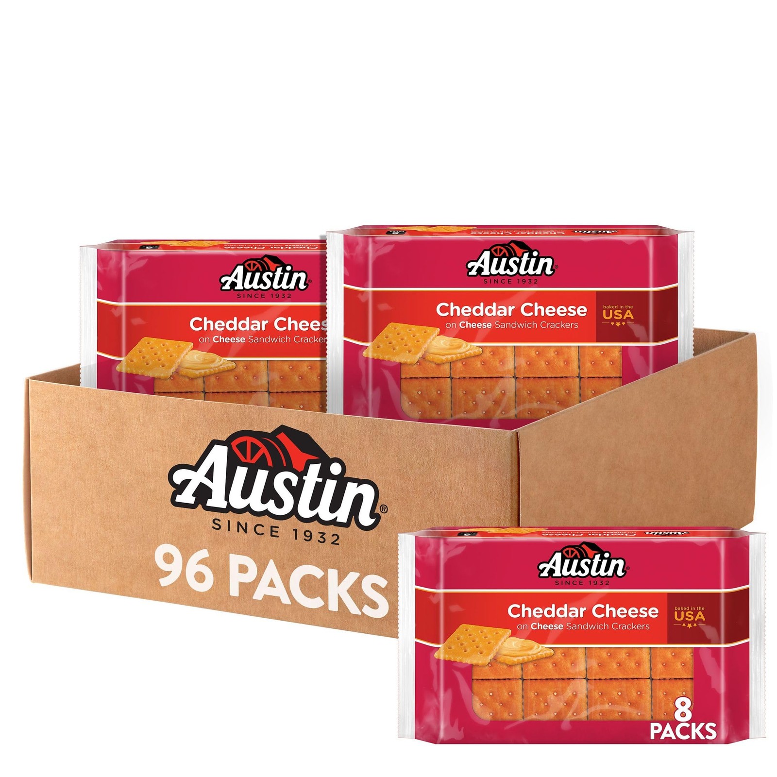 Austin Cheddar Cheese Flavored Sandwich Crackers, 1.38 Ounce (Pack of 96) gallery