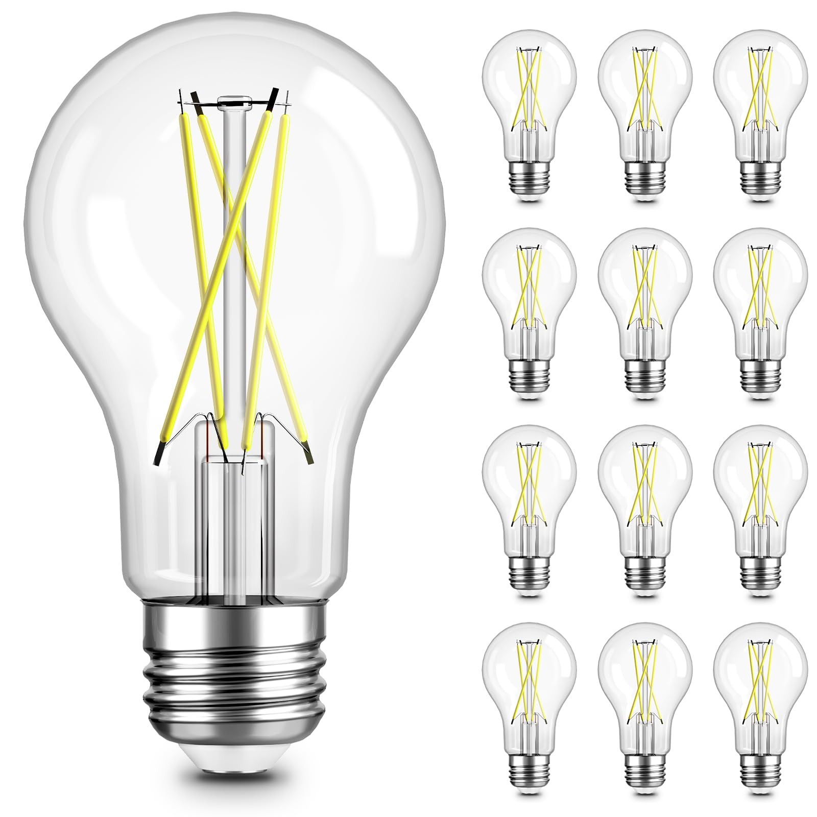 TJOY 12 Pack A19 Vintage LED Edison Bulbs, Dimmable, 60W Equivalent, High gallery