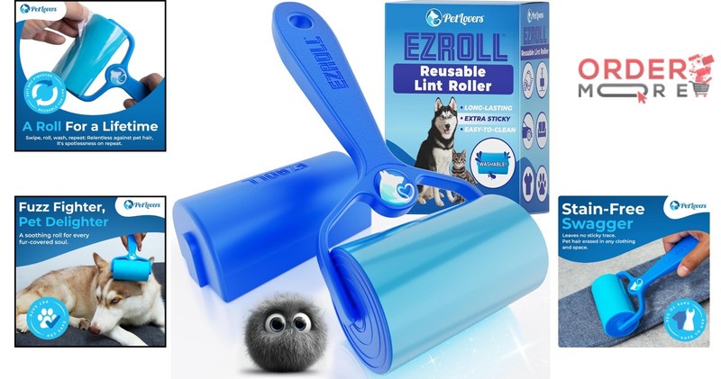 Reusable Lint Roller Polypropylene Multi-Surface Pet Hair Remover Washable Eco gallery