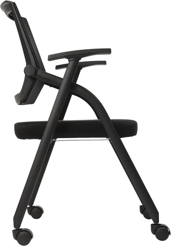 Stacking Tablet Arm Chair with Caster Wheels Waiting Room Chairs for Office gallery