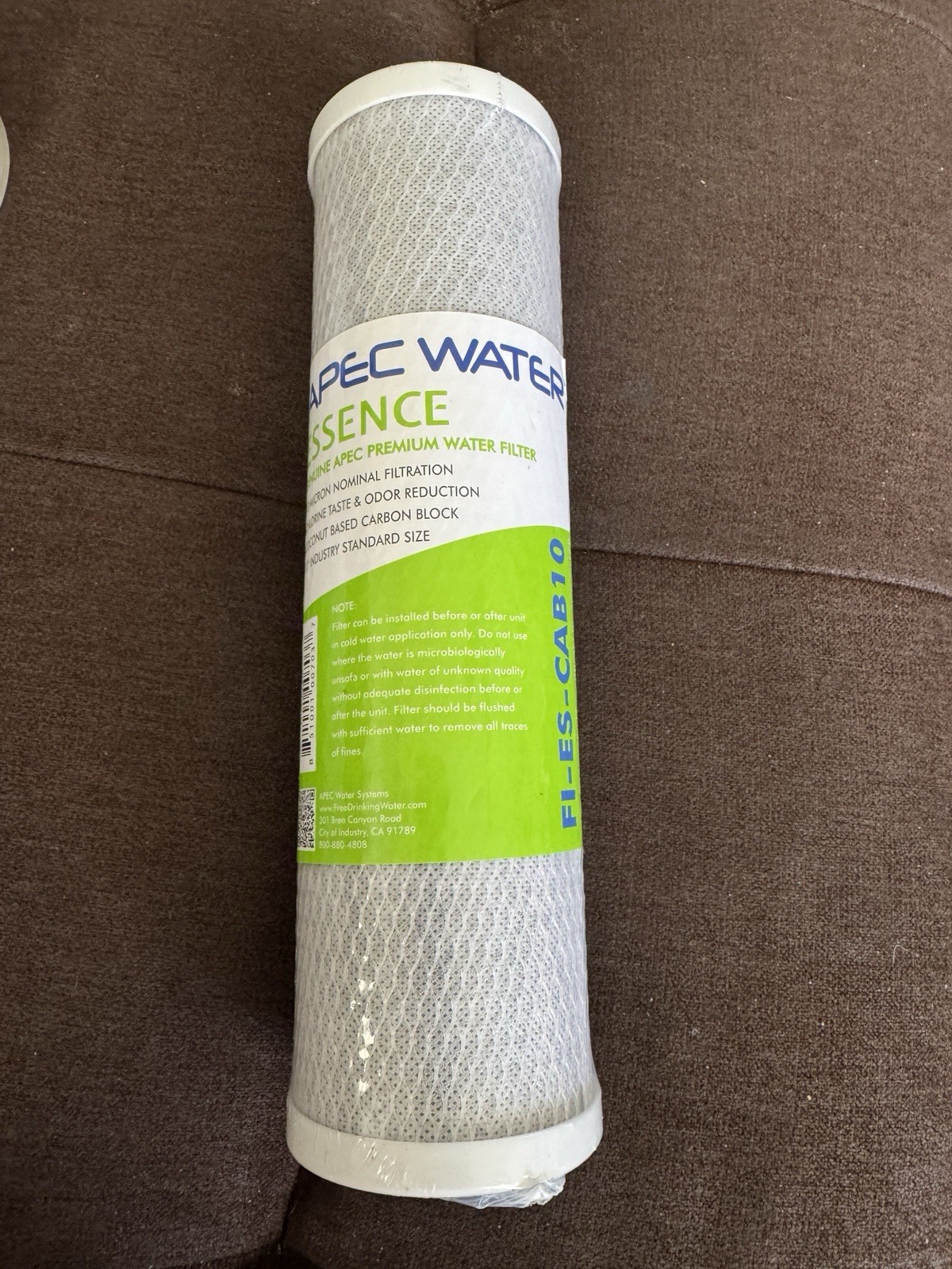 APEC Water Essence Genuine 10" Filter FI-ES-CAB10 10 Micron Coconut Carbon Block gallery