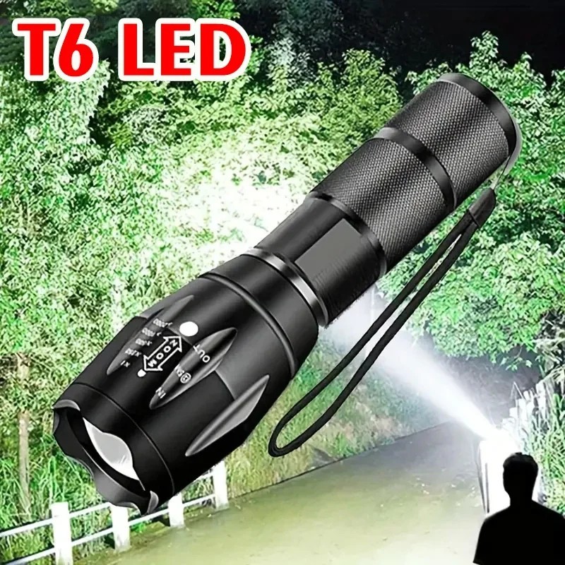 Super-Bright 90000LM LED Tactical Flashlight 5 Modes Zoomable Torch Searchlight gallery