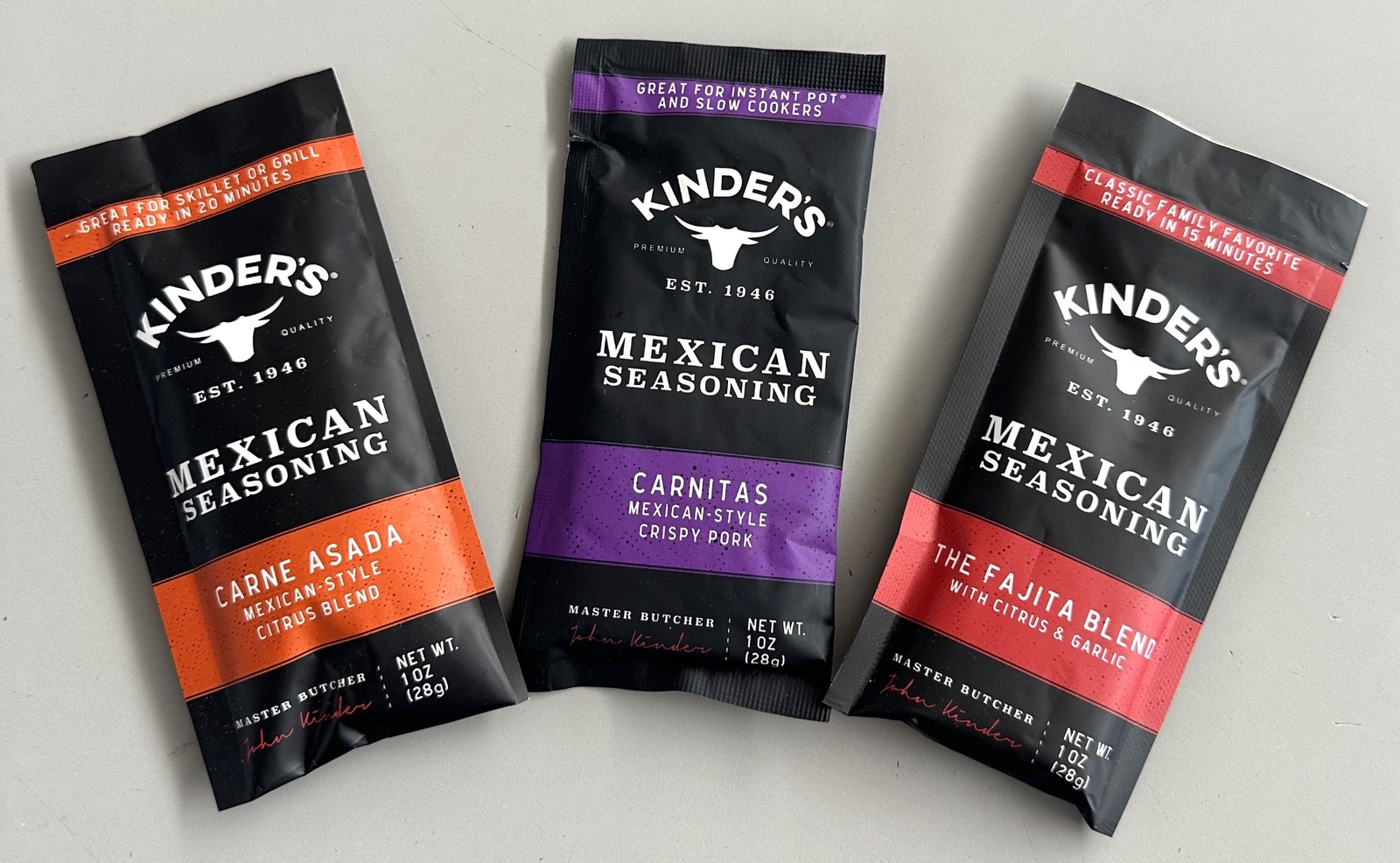 Kinder's Mexican Seasoning Bundle - Carne Asada, Carnitas, and The Fajita Blend gallery