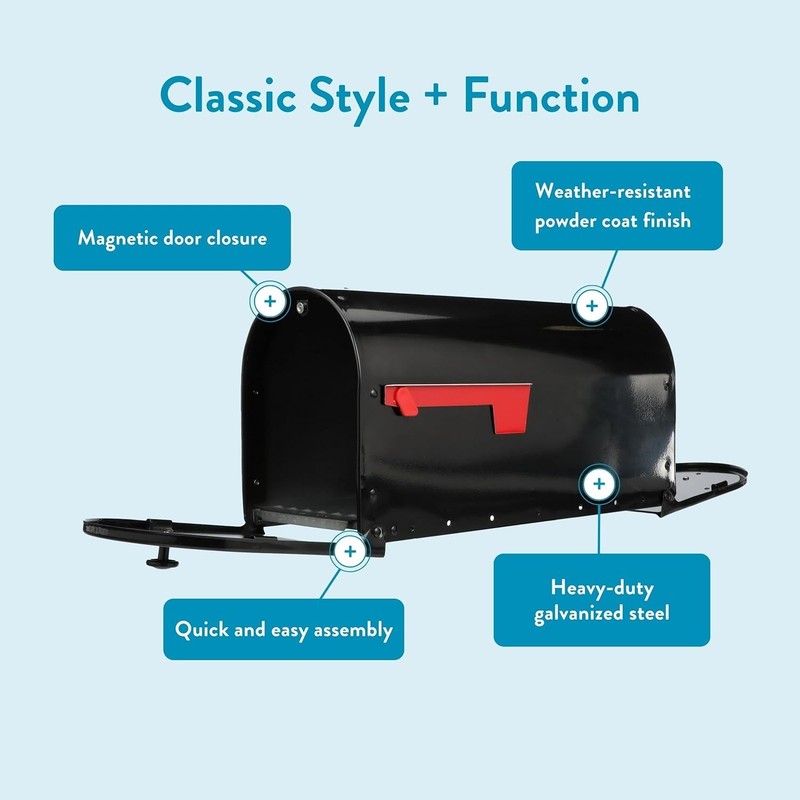 Gibraltar Outback Mailbox OM160BEC, Double Door, Large Capacity, Black gallery
